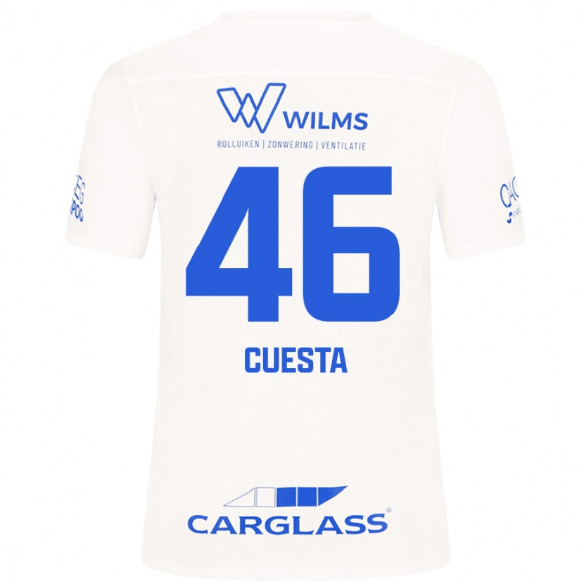 Danxen Kinder Carlos Cuesta #46 Weiß Auswärtstrikot Trikot 2024/25 T-Shirt
