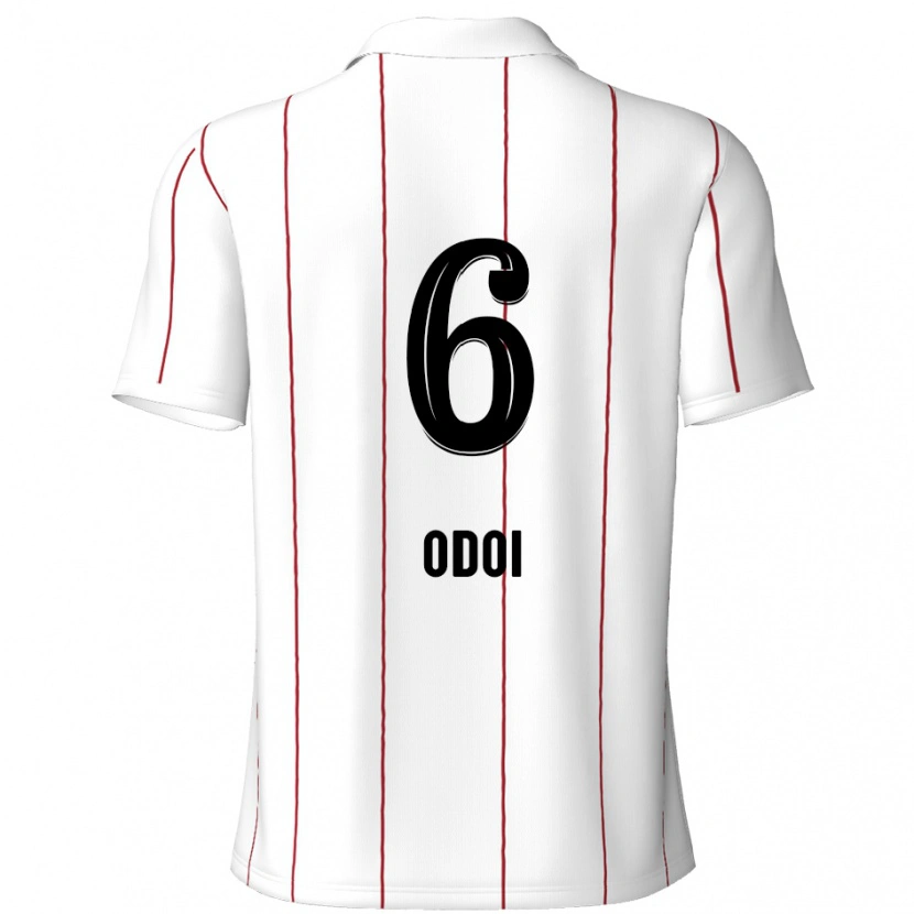 Danxen Kinder Denis Odoi #6 Weiß Schwarz Auswärtstrikot Trikot 2024/25 T-Shirt