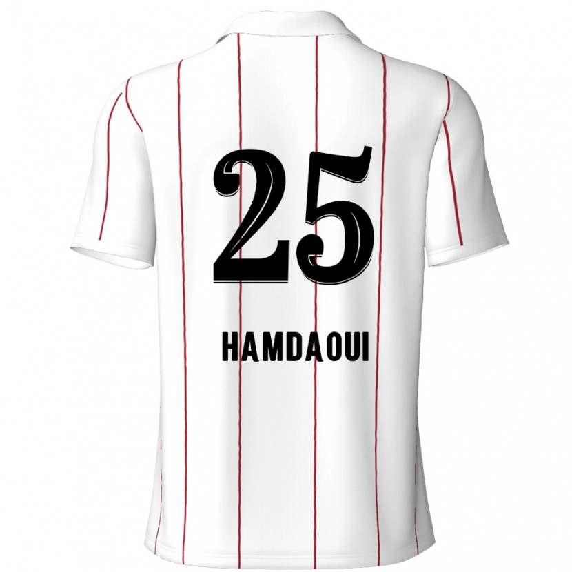 Danxen Kinder Youssef Hamdaoui #25 Weiß Schwarz Auswärtstrikot Trikot 2024/25 T-Shirt