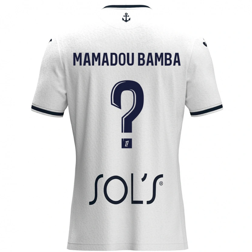 Danxen Kinder Ben Mamadou Bamba #0 Weiß Dunkelblau Auswärtstrikot Trikot 2024/25 T-Shirt