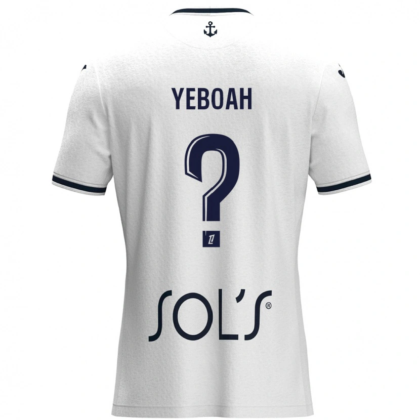 Danxen Kinder Ananée Yeboah #0 Weiß Dunkelblau Auswärtstrikot Trikot 2024/25 T-Shirt