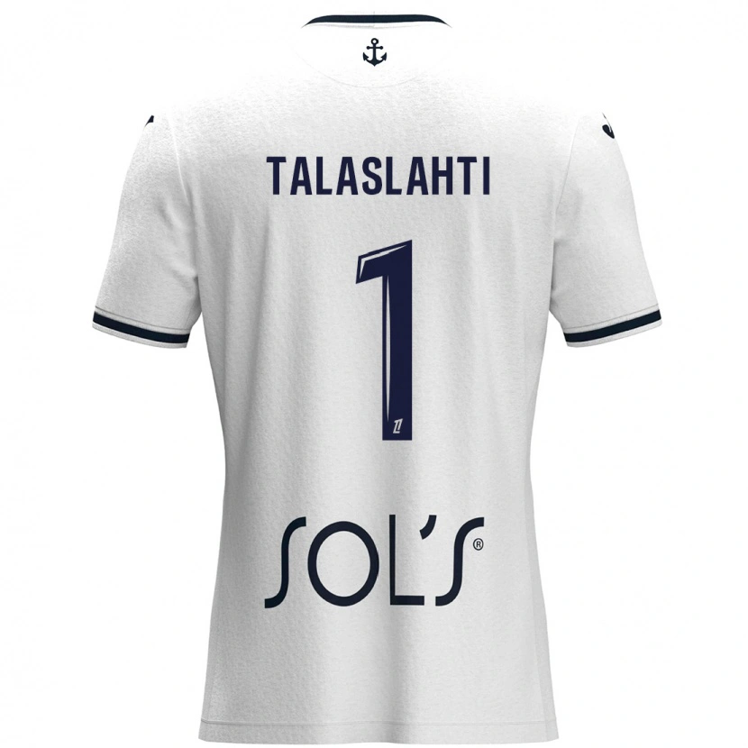 Danxen Kinder Katriina Talaslahti #1 Weiß Dunkelblau Auswärtstrikot Trikot 2024/25 T-Shirt