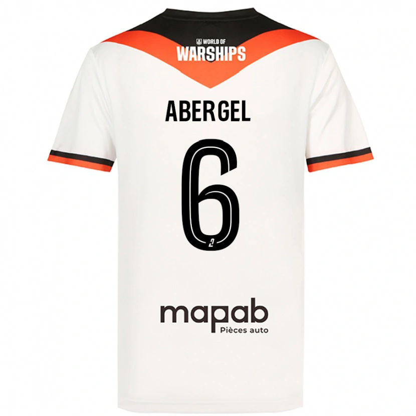 Danxen Kinder Laurent Abergel #6 Weiß Auswärtstrikot Trikot 2024/25 T-Shirt