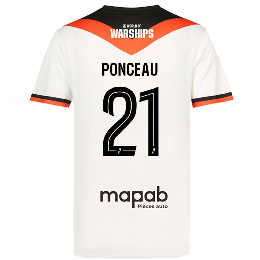 Danxen Kinder Julien Ponceau #21 Weiß Auswärtstrikot Trikot 2024/25 T-Shirt