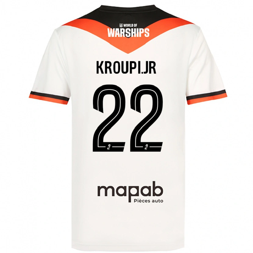 Danxen Kinder Eli Junior Kroupi #22 Weiß Auswärtstrikot Trikot 2024/25 T-Shirt