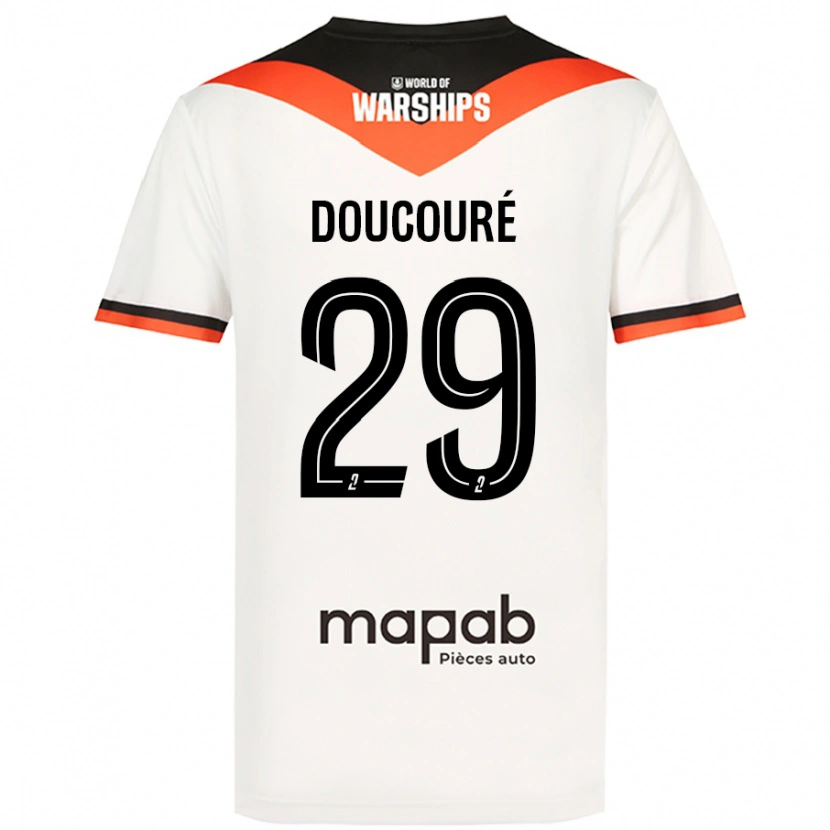 Danxen Kinder Siriné Doucouré #29 Weiß Auswärtstrikot Trikot 2024/25 T-Shirt