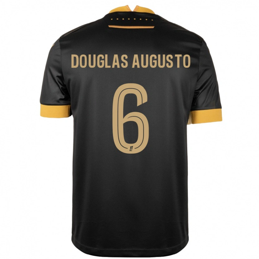 Danxen Kinder Douglas Augusto #6 Schwarz Braun Auswärtstrikot Trikot 2024/25 T-Shirt