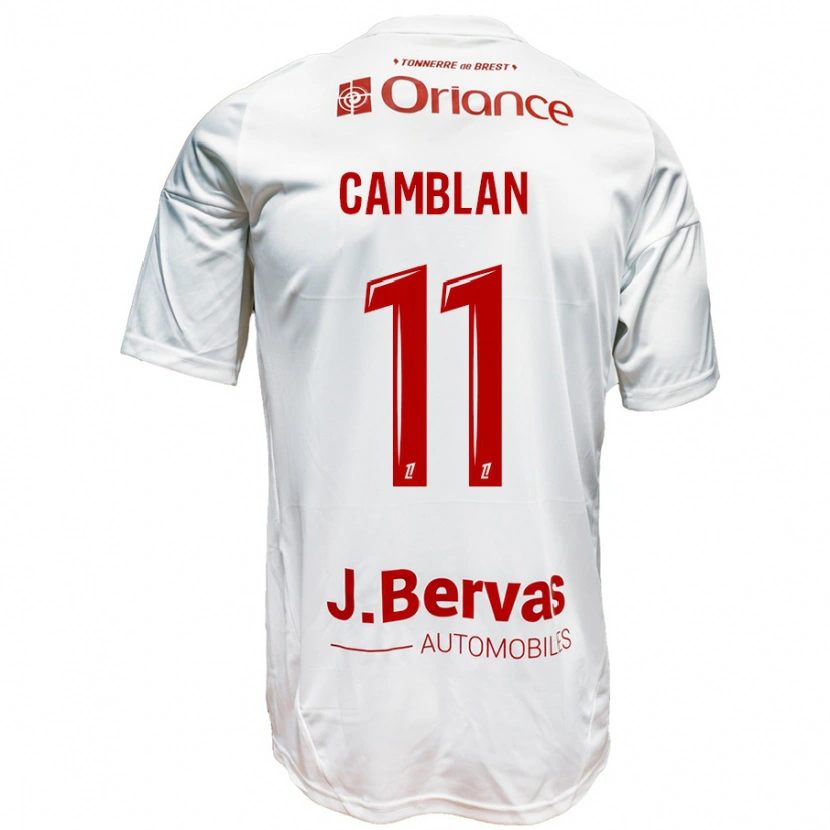 Danxen Kinder Axel Camblan #11 Weiß Rot Auswärtstrikot Trikot 2024/25 T-Shirt