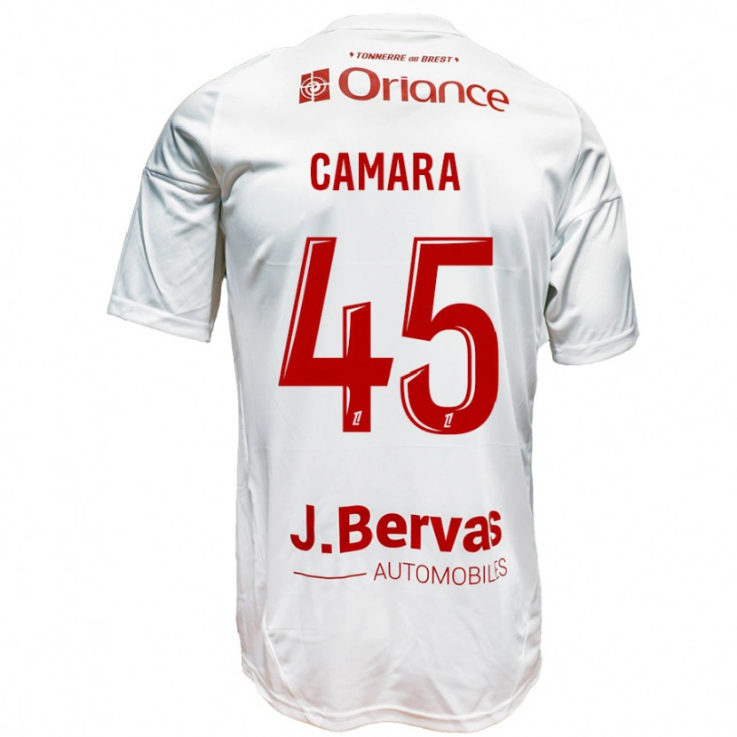 Danxen Kinder Mahdi Camara #45 Weiß Rot Auswärtstrikot Trikot 2024/25 T-Shirt