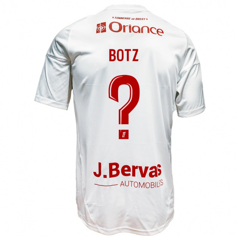 Danxen Kinder Léo Botz #0 Weiß Rot Auswärtstrikot Trikot 2024/25 T-Shirt