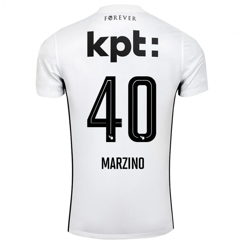 Danxen Kinder Dario Marzino #40 Weiß Schwarz Auswärtstrikot Trikot 2024/25 T-Shirt