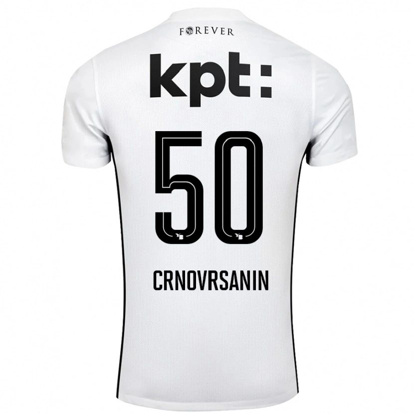 Danxen Kinder Sadin Crnovrsanin #50 Weiß Schwarz Auswärtstrikot Trikot 2024/25 T-Shirt