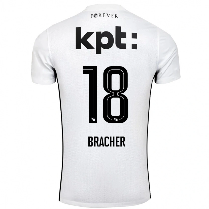 Danxen Kinder Jasha Bracher #18 Weiß Schwarz Auswärtstrikot Trikot 2024/25 T-Shirt