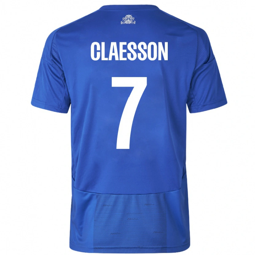 Danxen Kinder Viktor Claesson #7 Weiß Blau Auswärtstrikot Trikot 2024/25 T-Shirt