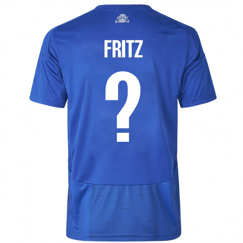 Danxen Kinder Gustav Fritz #0 Weiß Blau Auswärtstrikot Trikot 2024/25 T-Shirt