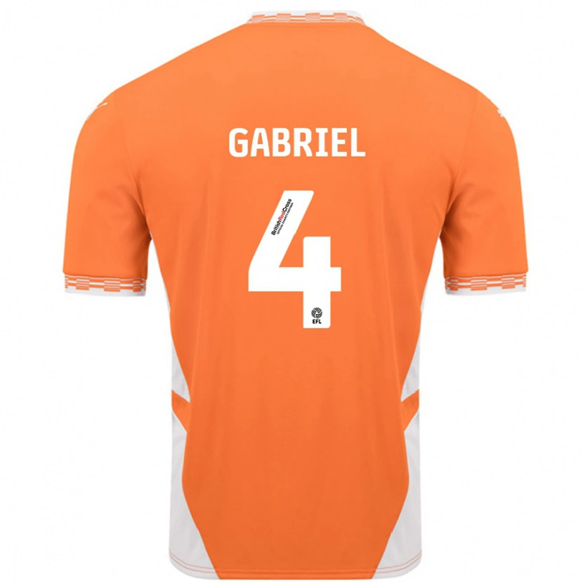 Danxen Herren Jordan Lawrence-Gabriel #4 Orange Weiß Heimtrikot Trikot 2024/25 T-Shirt