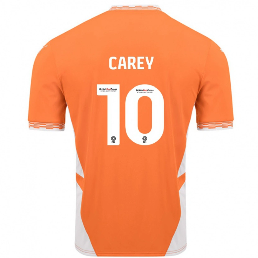 Danxen Herren Sonny Carey #10 Orange Weiß Heimtrikot Trikot 2024/25 T-Shirt