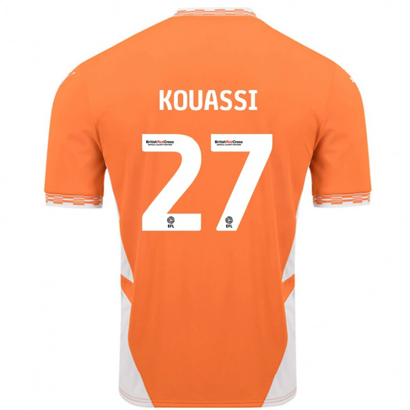 Danxen Herren Kylian Kouassi #27 Orange Weiß Heimtrikot Trikot 2024/25 T-Shirt