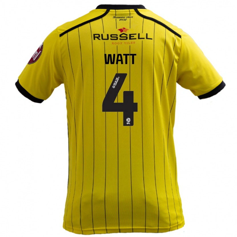 Danxen Herren Elliot Watt #4 Gelb Heimtrikot Trikot 2024/25 T-Shirt