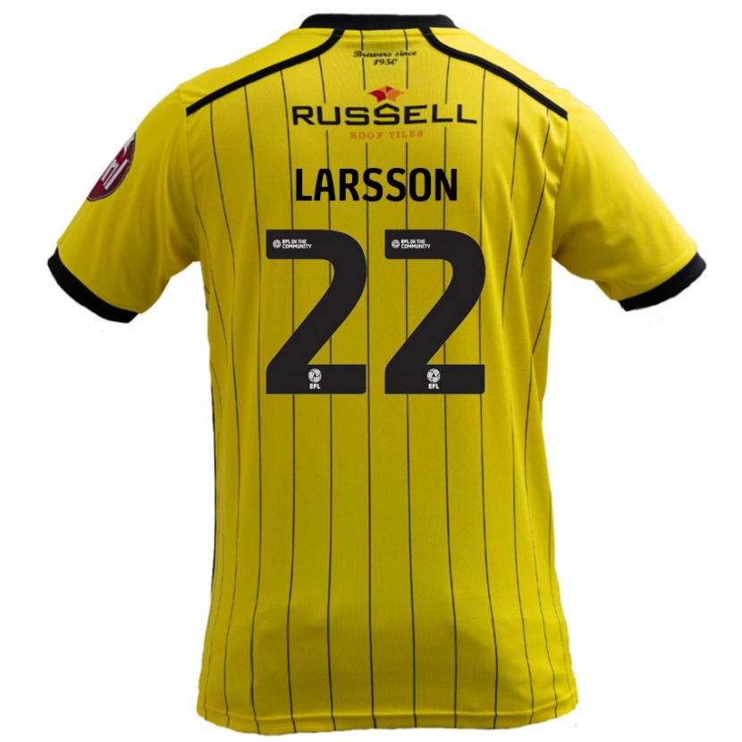 Danxen Herren Julian Larsson #22 Gelb Heimtrikot Trikot 2024/25 T-Shirt