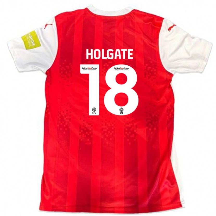 Danxen Herren Harrison Holgate #18 Rot Weiß Heimtrikot Trikot 2024/25 T-Shirt