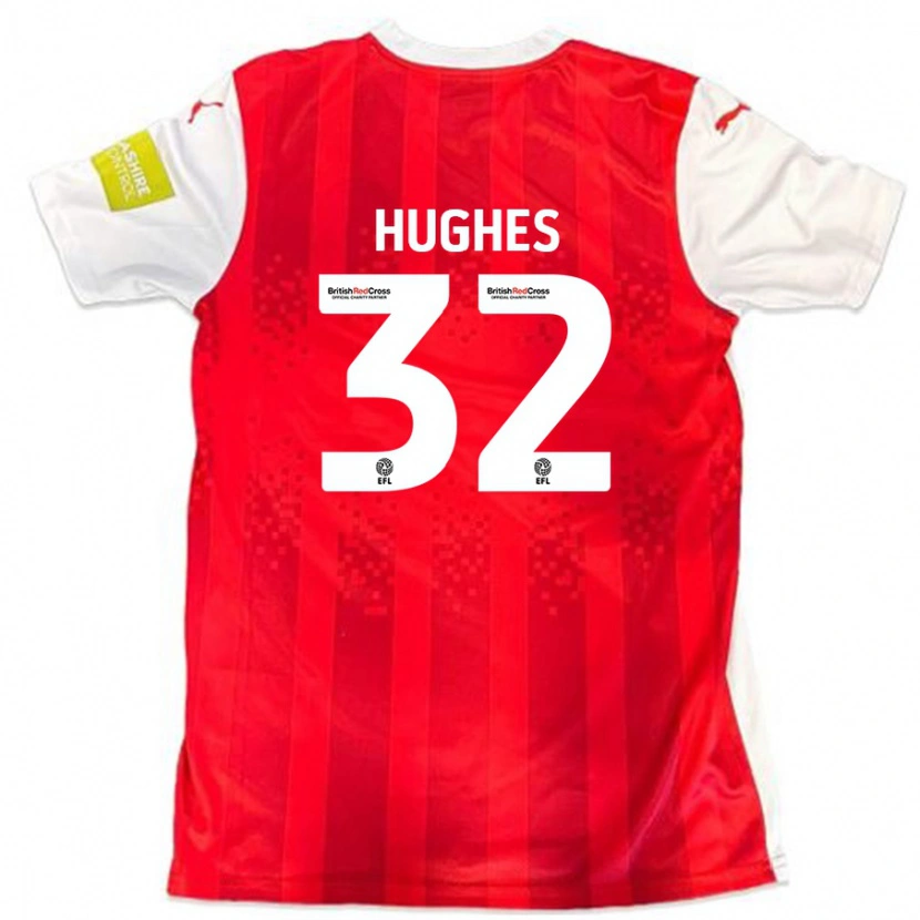 Danxen Herren Kayden Hughes #32 Rot Weiß Heimtrikot Trikot 2024/25 T-Shirt