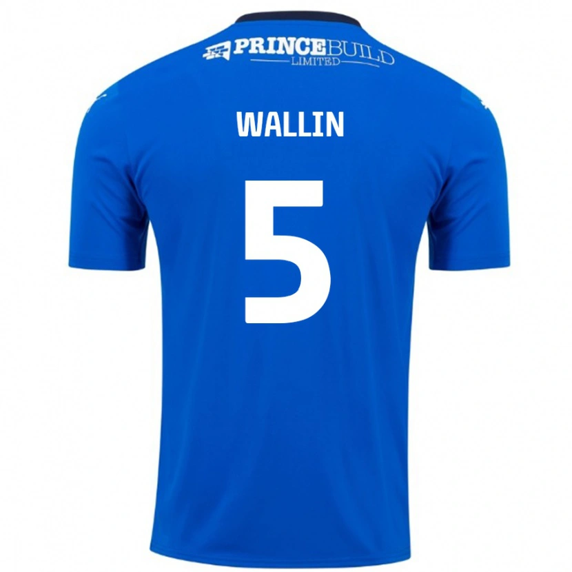 Danxen Herren Oscar Wallin #5 Blau Weiß Heimtrikot Trikot 2024/25 T-Shirt
