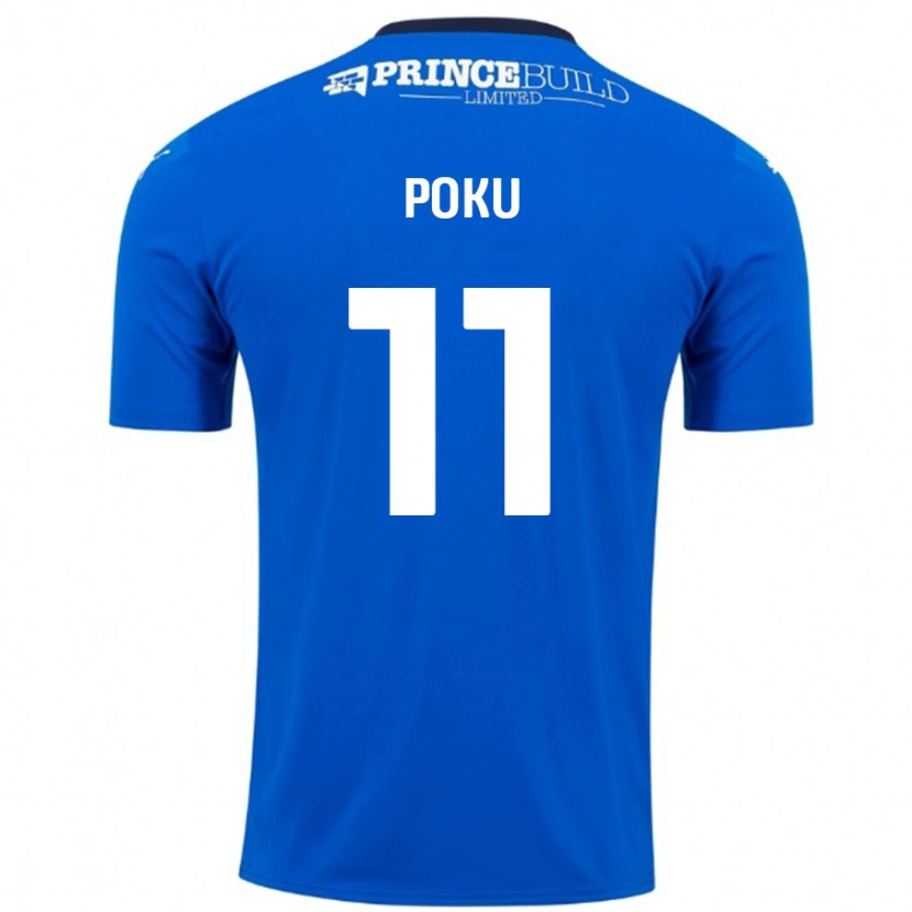 Danxen Herren Kwame Poku #11 Blau Weiß Heimtrikot Trikot 2024/25 T-Shirt