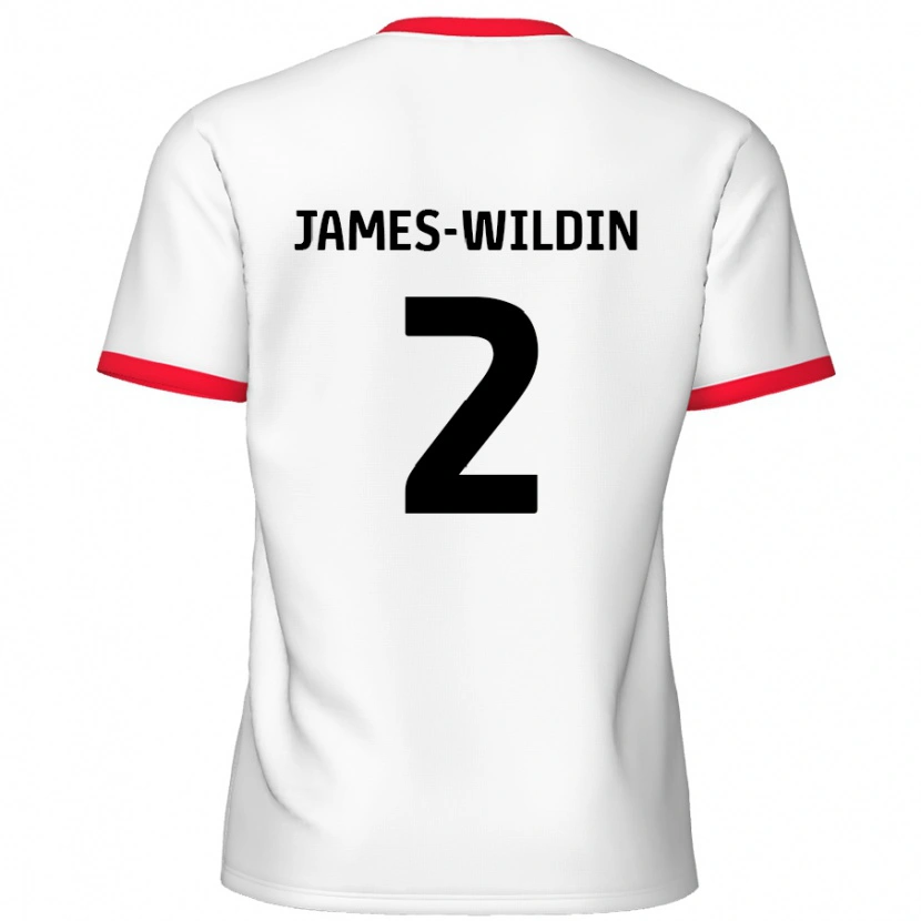 Danxen Herren Luther James-Wildin #2 Weiß Rot Heimtrikot Trikot 2024/25 T-Shirt