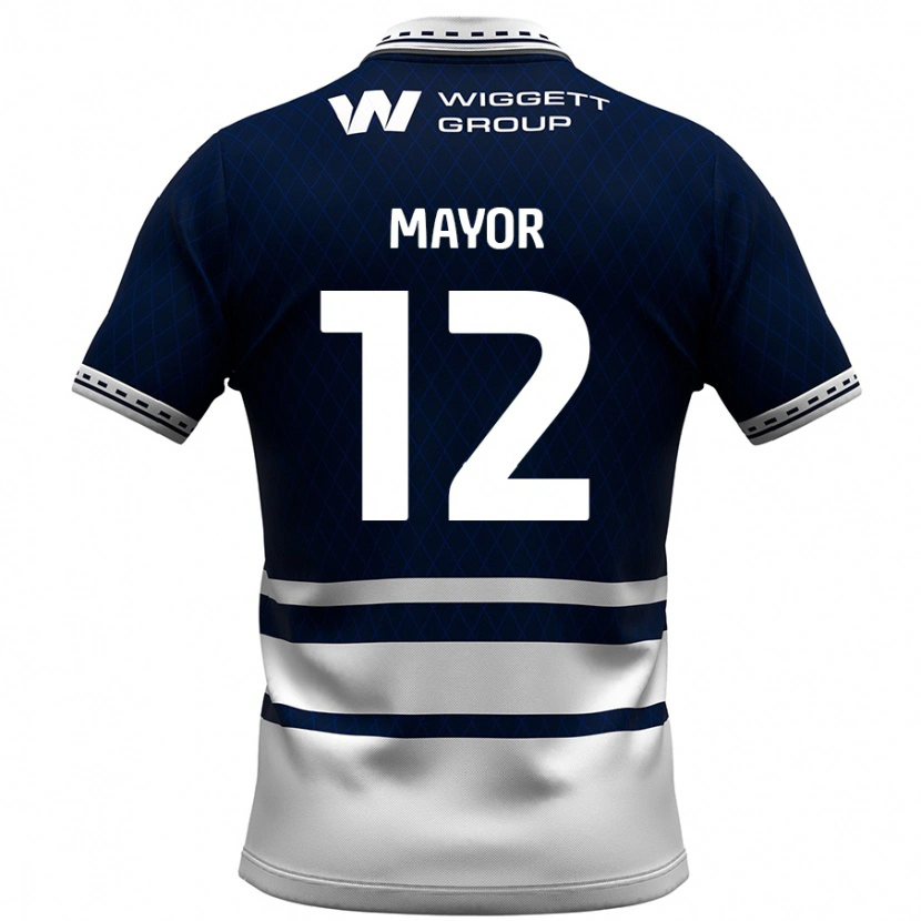Danxen Herren Adam Mayor #12 Marineblau Weiß Heimtrikot Trikot 2024/25 T-Shirt