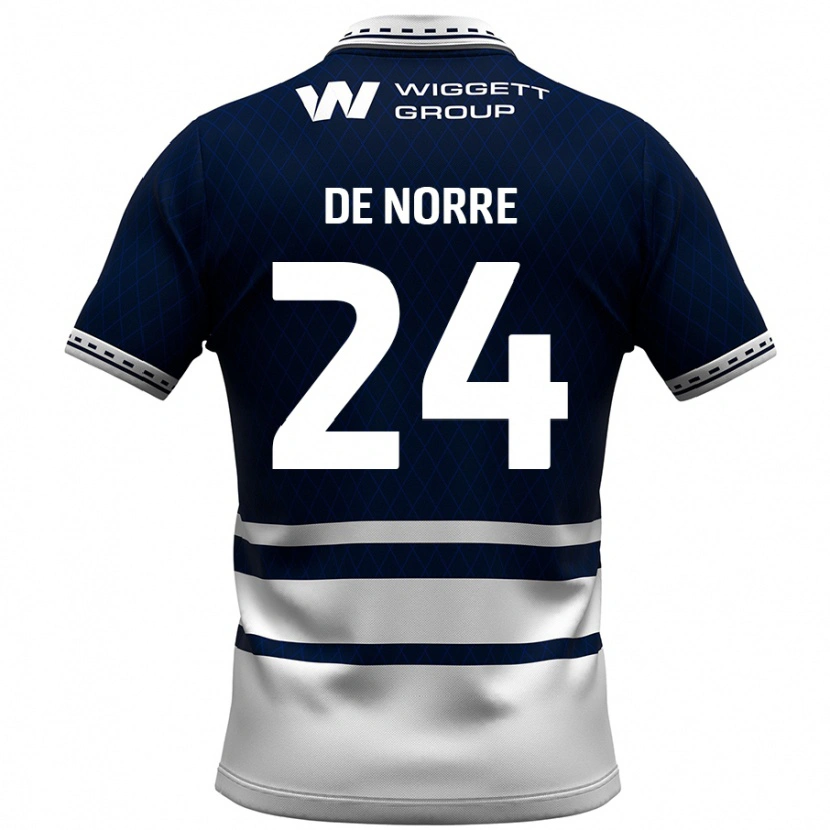 Danxen Herren Casper De Norre #24 Marineblau Weiß Heimtrikot Trikot 2024/25 T-Shirt