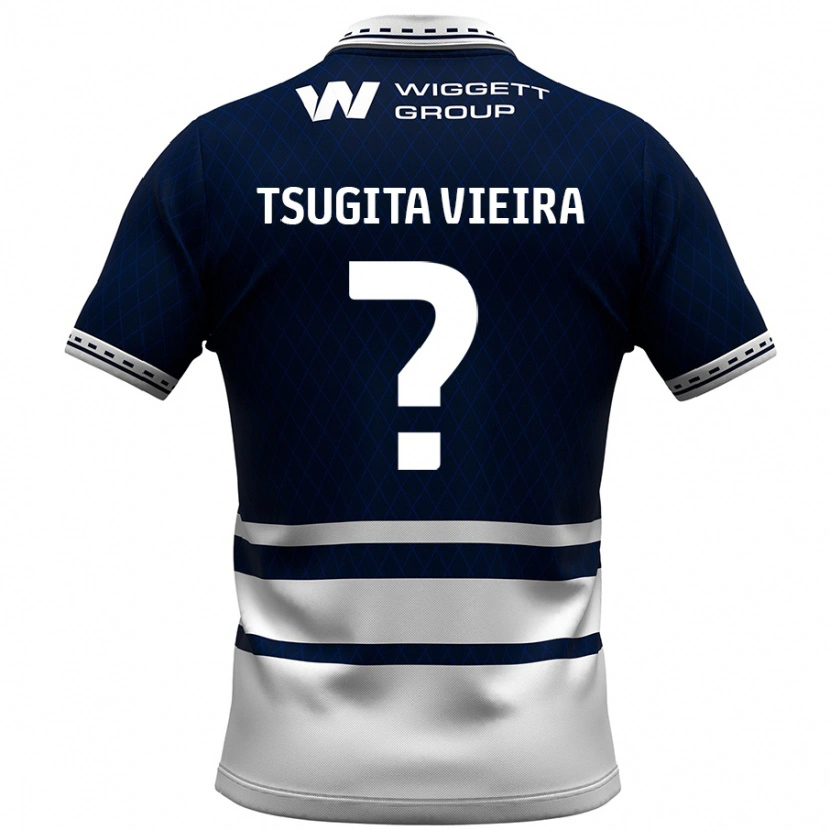 Danxen Herren Sacha Tsugita Vieira #0 Marineblau Weiß Heimtrikot Trikot 2024/25 T-Shirt