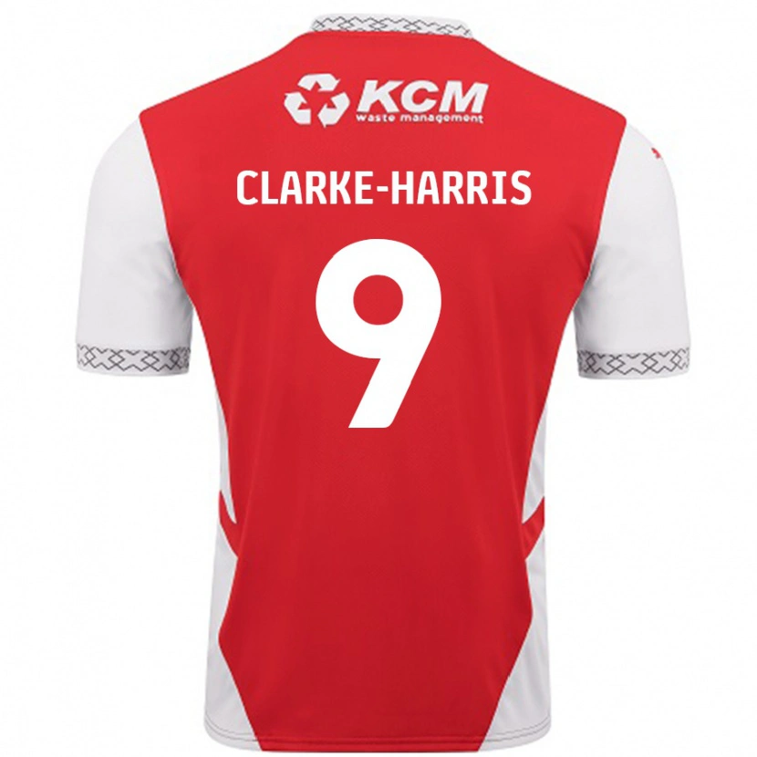 Danxen Herren Jonson Clarke-Harris #9 Rot Weiß Heimtrikot Trikot 2024/25 T-Shirt