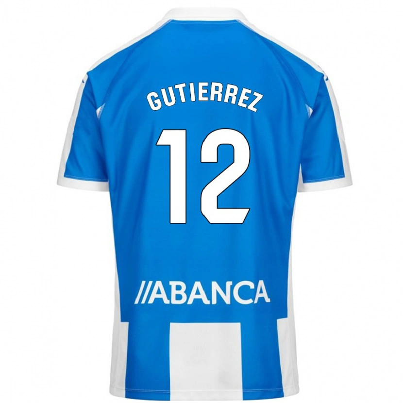 Danxen Herren Laura Gutiérrez #12 Blau Weiß Heimtrikot Trikot 2024/25 T-Shirt