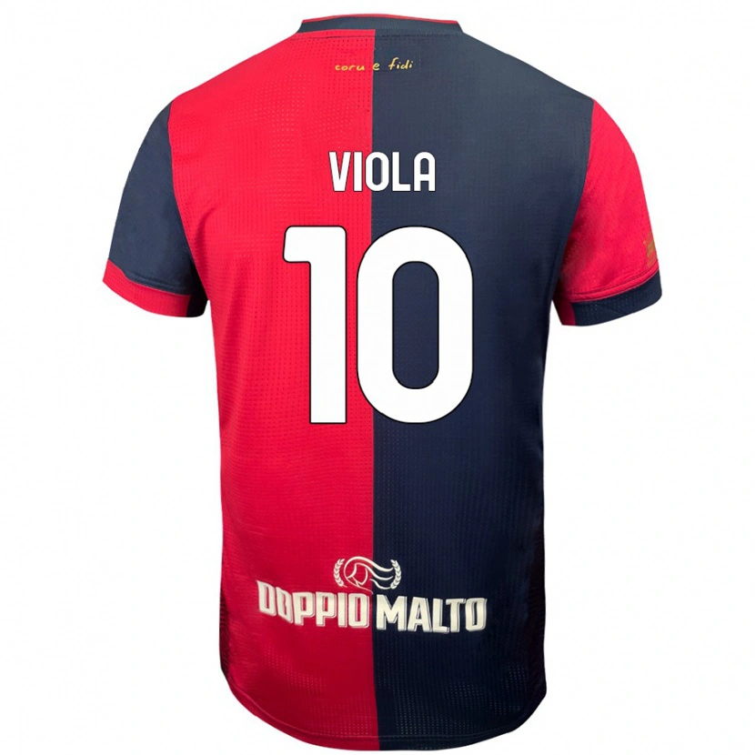 Danxen Herren Nicolas Viola #10 Rot Dunkleres Blau Heimtrikot Trikot 2024/25 T-Shirt