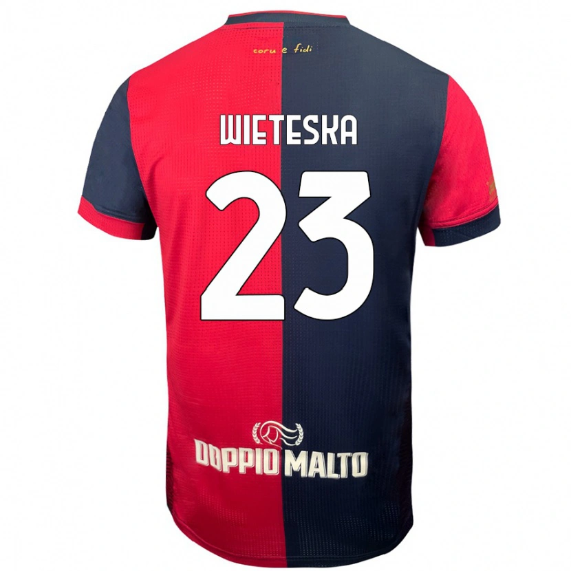 Danxen Herren Mateusz Wieteska #23 Rot Dunkleres Blau Heimtrikot Trikot 2024/25 T-Shirt