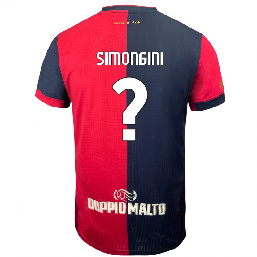 Danxen Herren Andrea Simongini #0 Rot Dunkleres Blau Heimtrikot Trikot 2024/25 T-Shirt