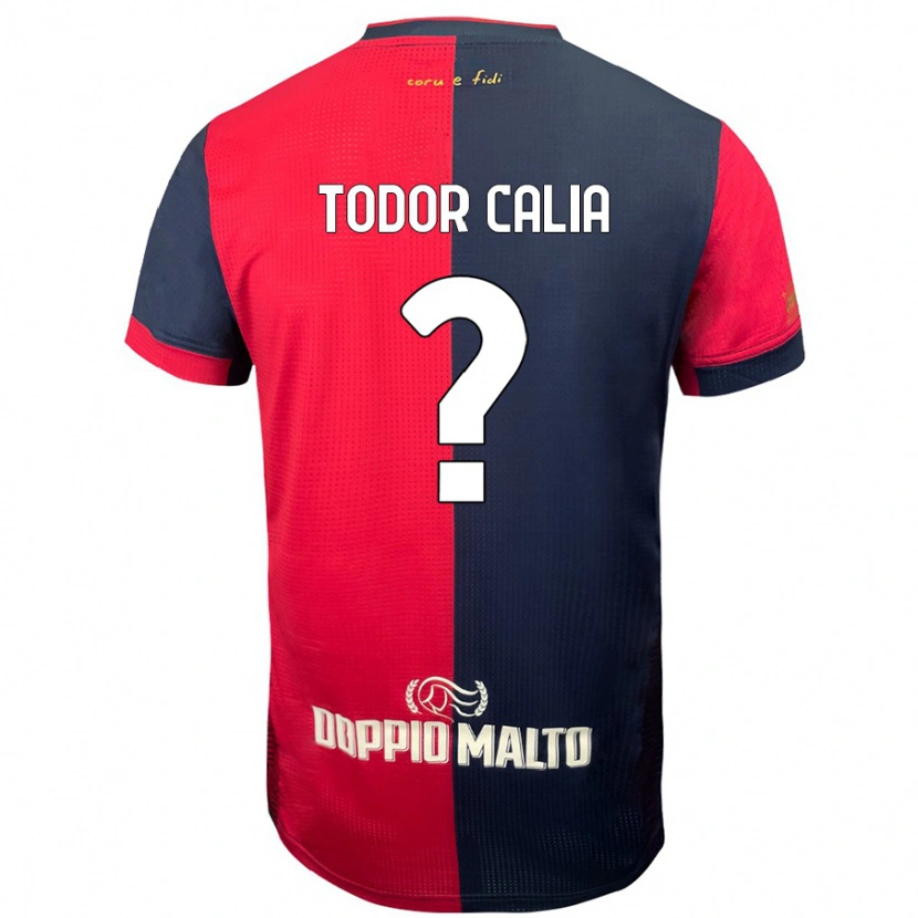Danxen Herren Francesco Todor Calia #0 Rot Dunkleres Blau Heimtrikot Trikot 2024/25 T-Shirt