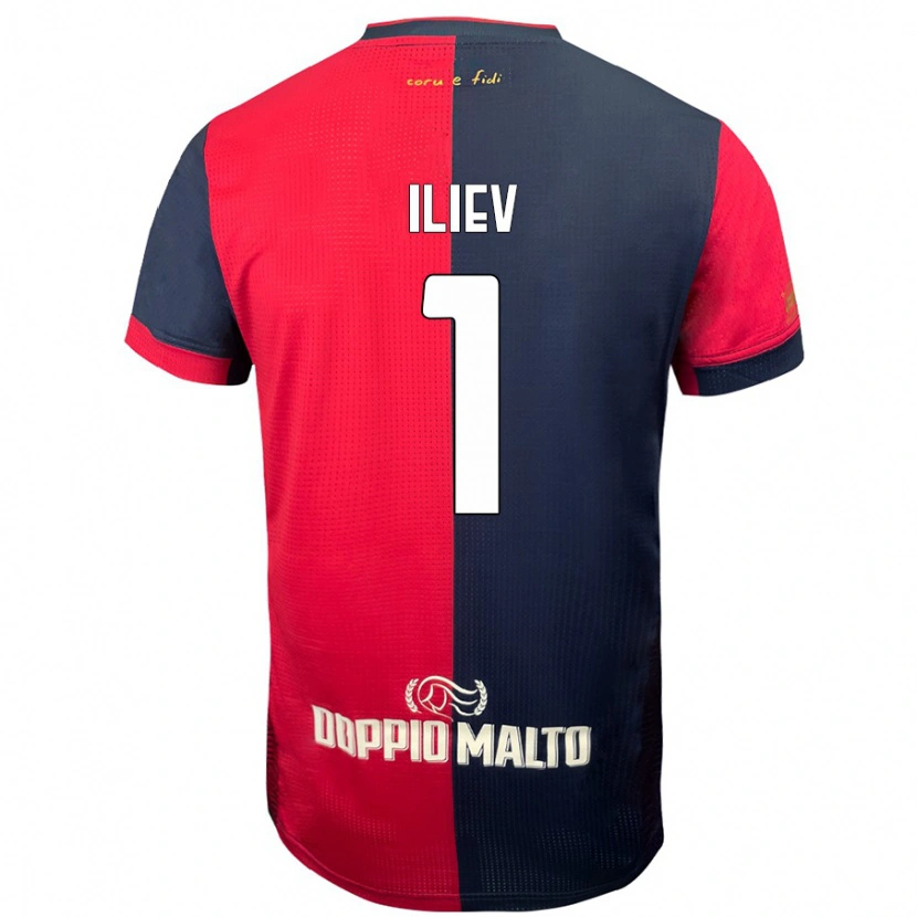 Danxen Herren Velizar-Iliya Iliev #1 Rot Dunkleres Blau Heimtrikot Trikot 2024/25 T-Shirt
