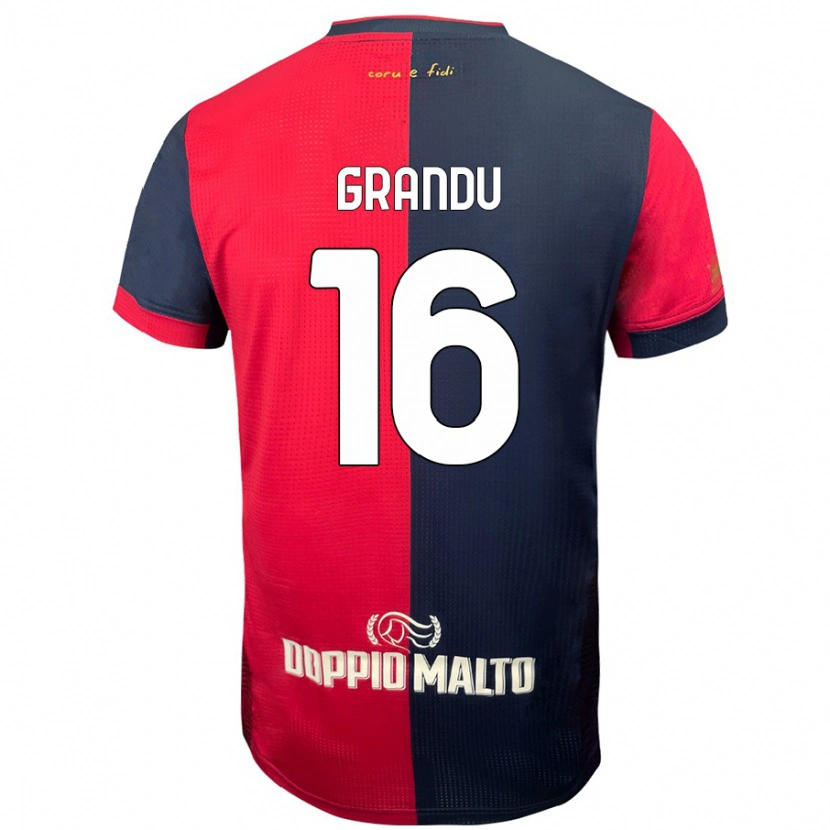 Danxen Herren Nicola Grandu #16 Rot Dunkleres Blau Heimtrikot Trikot 2024/25 T-Shirt