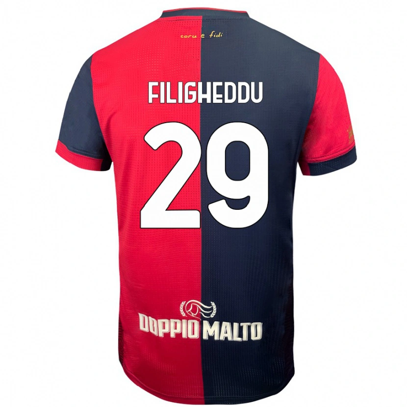 Danxen Herren Daniele Filigheddu #29 Rot Dunkleres Blau Heimtrikot Trikot 2024/25 T-Shirt