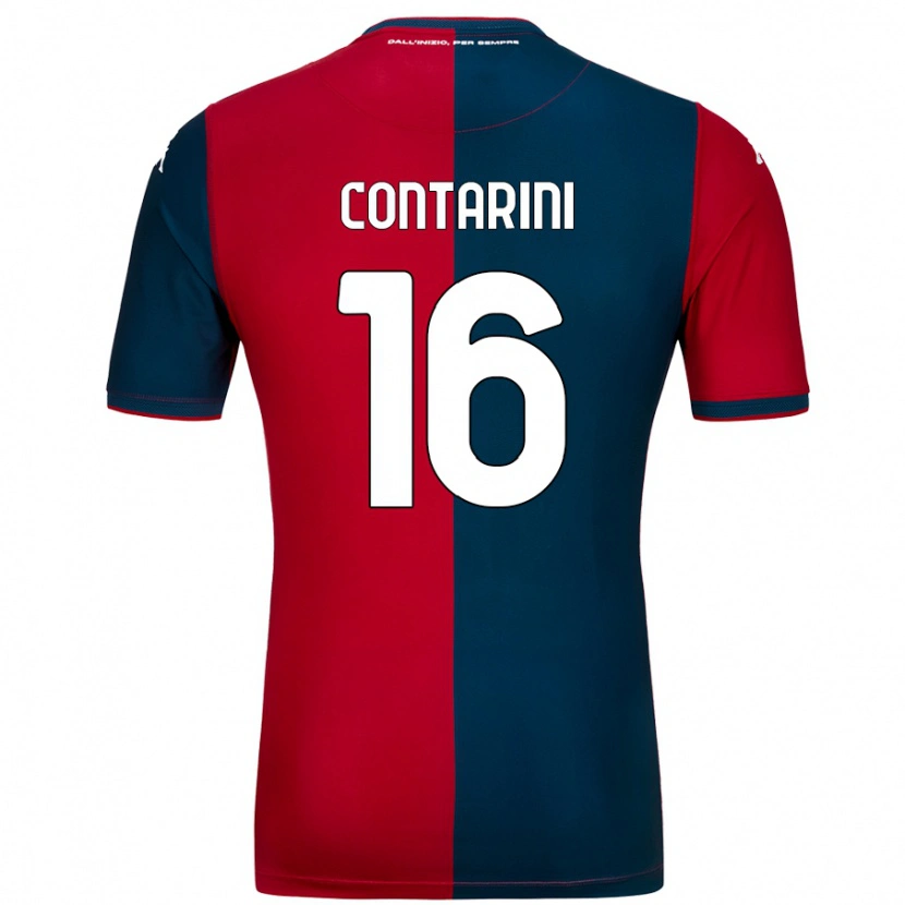 Danxen Herren Jacopo Contarini #16 Rot Dunkelblau Heimtrikot Trikot 2024/25 T-Shirt