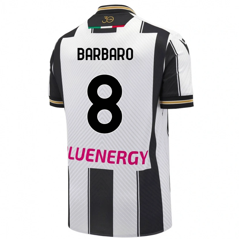 Danxen Herren Elia Barbaro #8 Weiß Schwarz Heimtrikot Trikot 2024/25 T-Shirt
