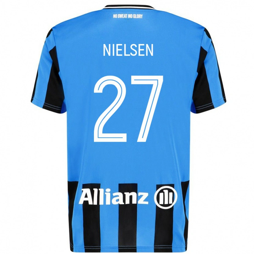 Danxen Herren Casper Nielsen #27 Himmelblau Schwarz Heimtrikot Trikot 2024/25 T-Shirt