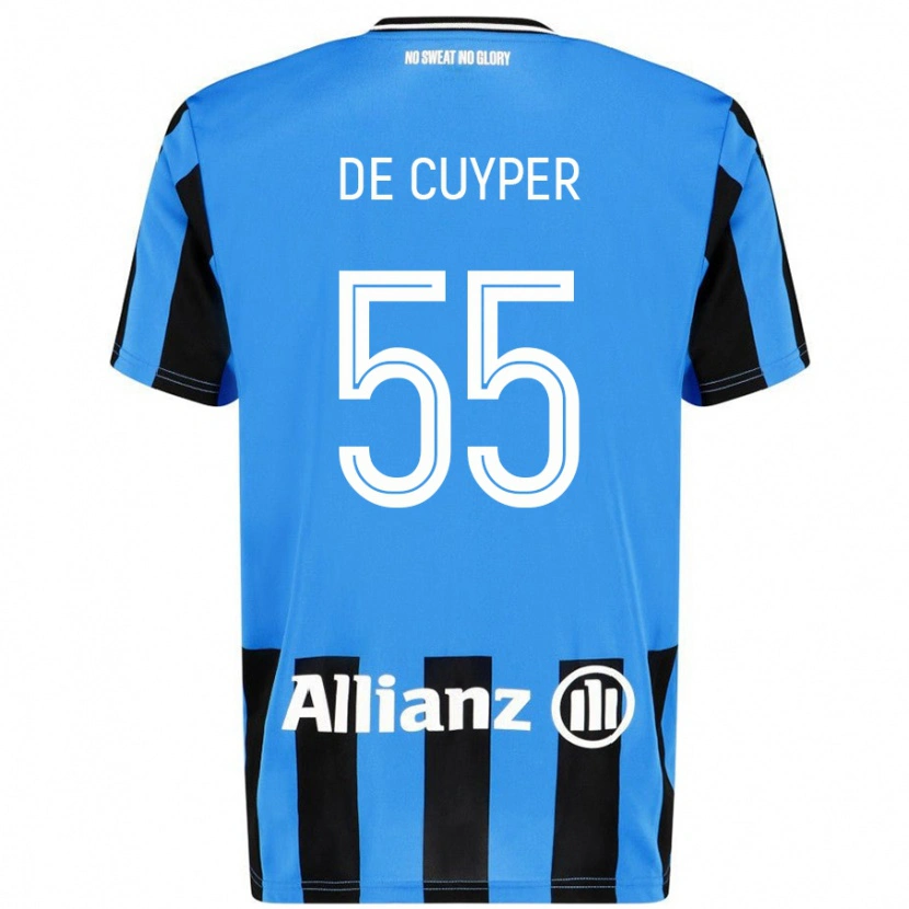 Danxen Herren Maxim De Cuyper #55 Himmelblau Schwarz Heimtrikot Trikot 2024/25 T-Shirt