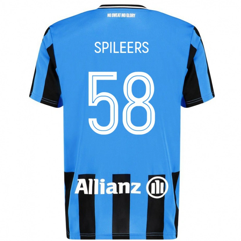 Danxen Herren Jorne Spileers #58 Himmelblau Schwarz Heimtrikot Trikot 2024/25 T-Shirt