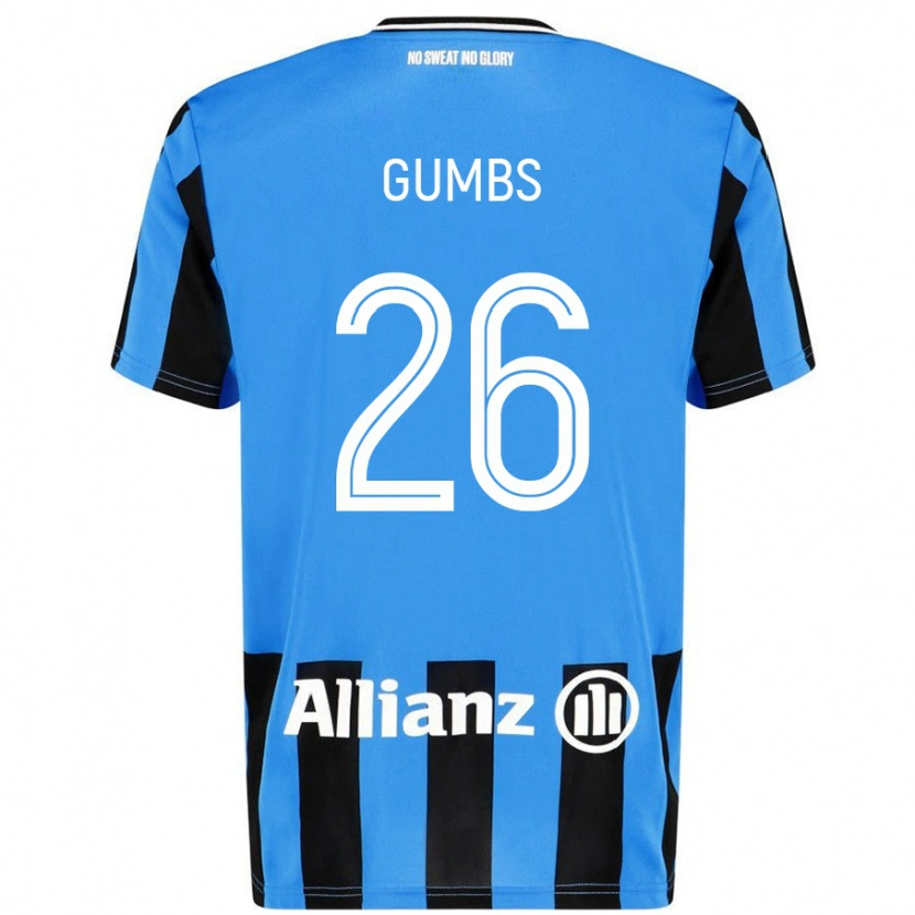Danxen Herren Aisse Gumbs #26 Himmelblau Schwarz Heimtrikot Trikot 2024/25 T-Shirt