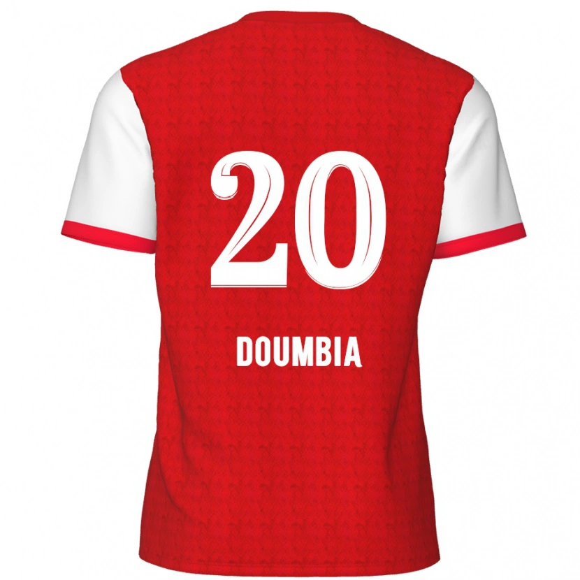 Danxen Herren Mahamadou Doumbia #20 Rot Weiß Heimtrikot Trikot 2024/25 T-Shirt