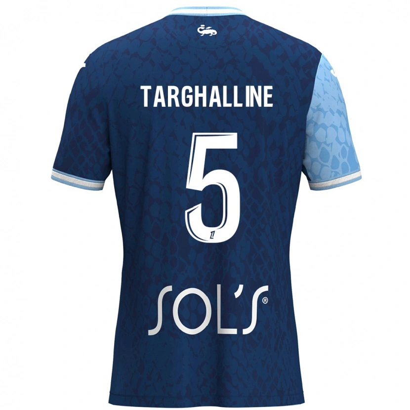 Danxen Herren Oussama Targhalline #5 Himmelblau Dunkelblau Heimtrikot Trikot 2024/25 T-Shirt