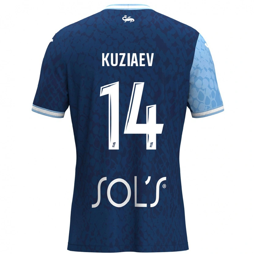 Danxen Herren Daler Kuzyaev #14 Himmelblau Dunkelblau Heimtrikot Trikot 2024/25 T-Shirt